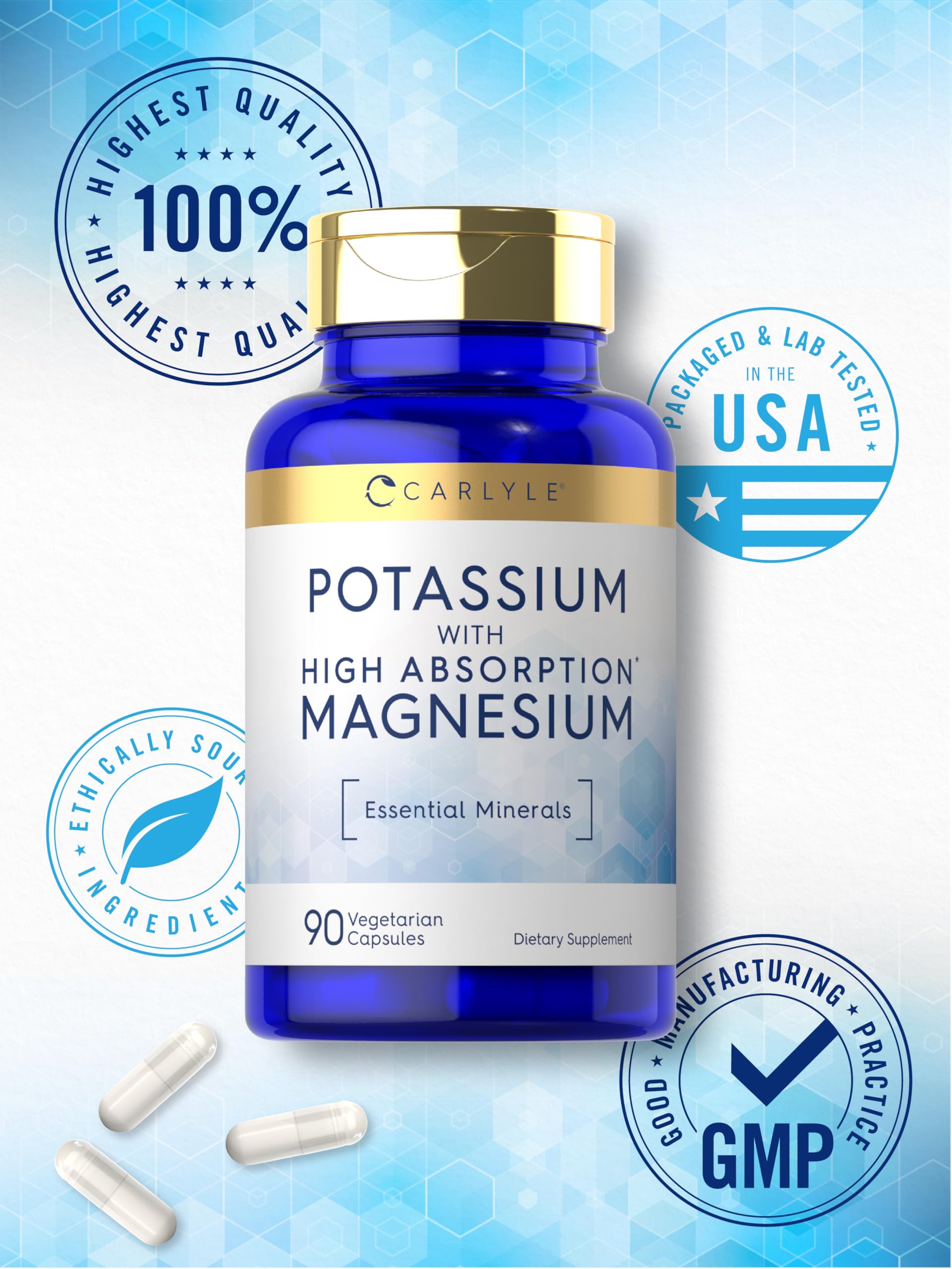 Carlyle Potassium Magnesium Supplement | 90 Capsules | High Absorption — Amazon image 6