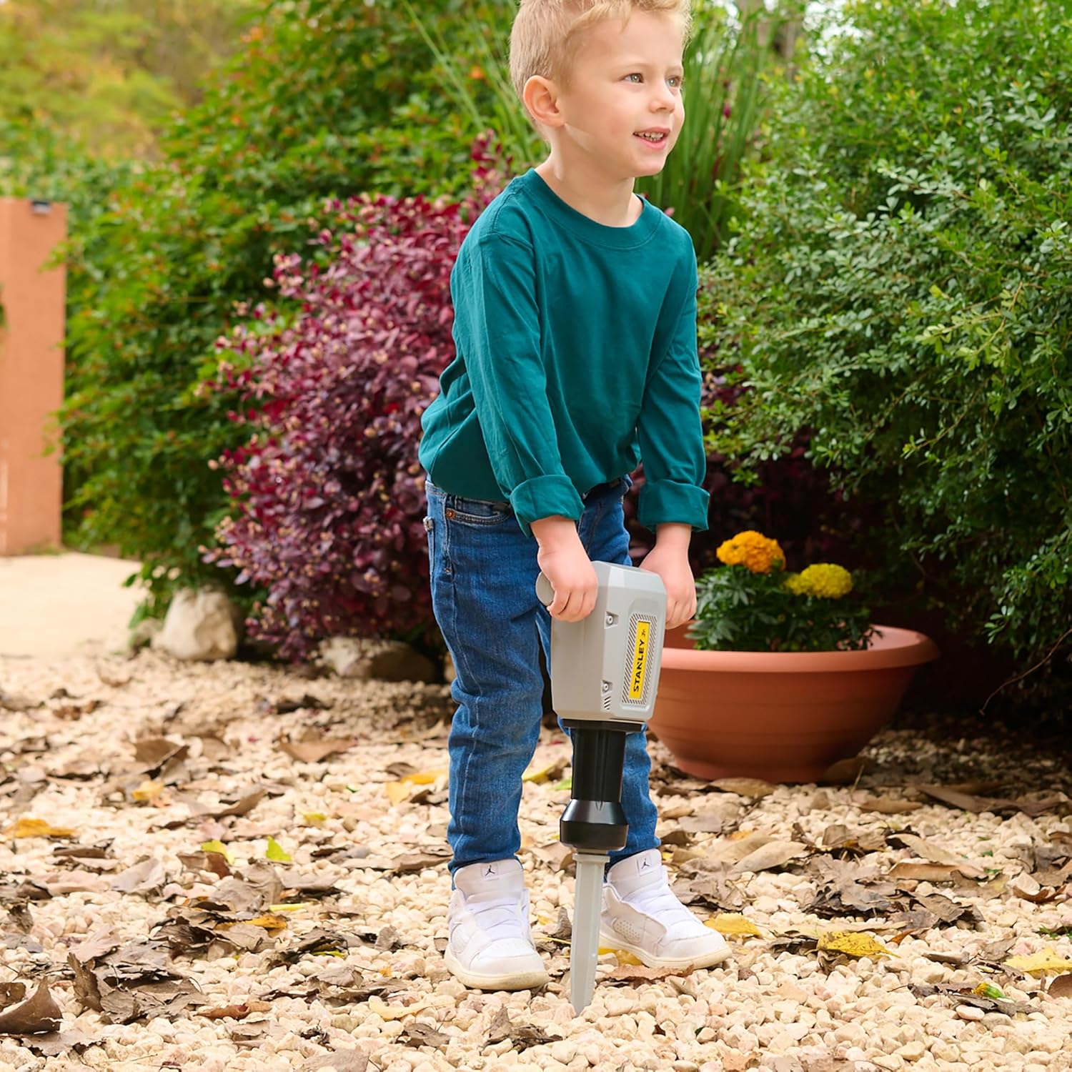 Stanley Jr. Battery-Operated Jackhammer – Realistic Construction Toy with Lights & Sounds | Durable Pretend Play Tool for Kids Ages 3+ | Includes Batteries