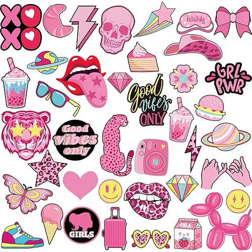 280 calcomanías de tatuaje rosadas, tatuajes temporales, tatuajes falsos rosados, cara sonriente, temática rosa, vaquera, despedida de soltera,