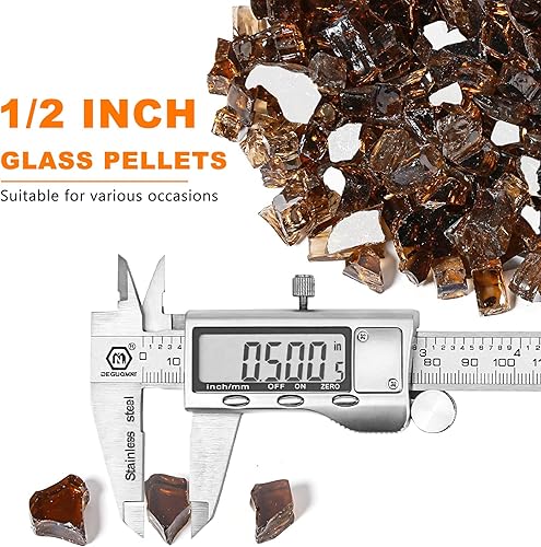 Miniatura 3 de Hisencn 12 pulgada 10-libras mezclado hoguera de vidrio para interior y exterior chimeneas de gas de vidrio de fuego, cuencos de fuego, jardín