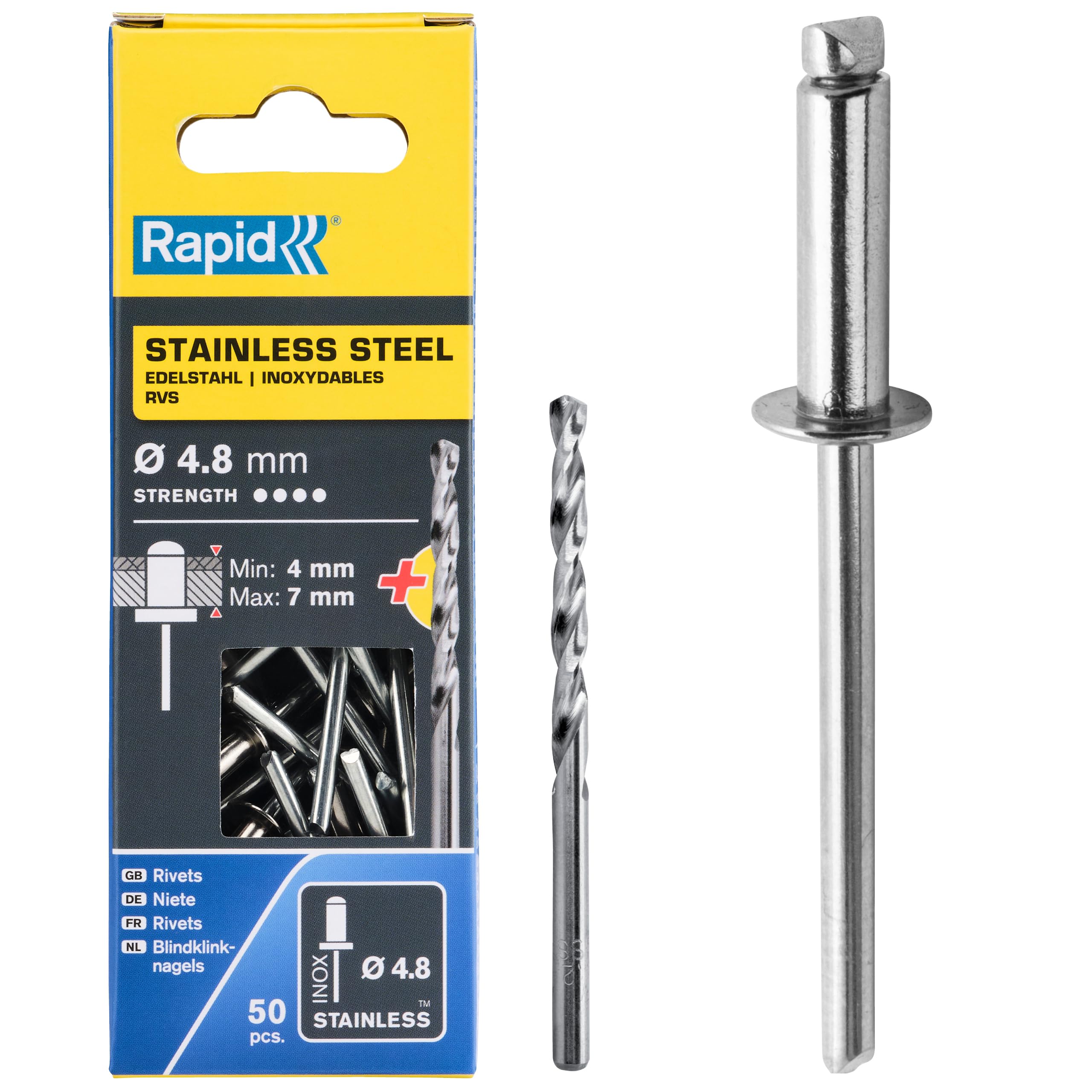 Rapid Perçin4.8X10 mm Paslanmaz Matkap Ucu