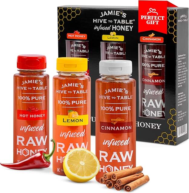 Jamie's Hive to Table Infused Honey Gift Set – Hot, Lemon, and Cinnamon ...