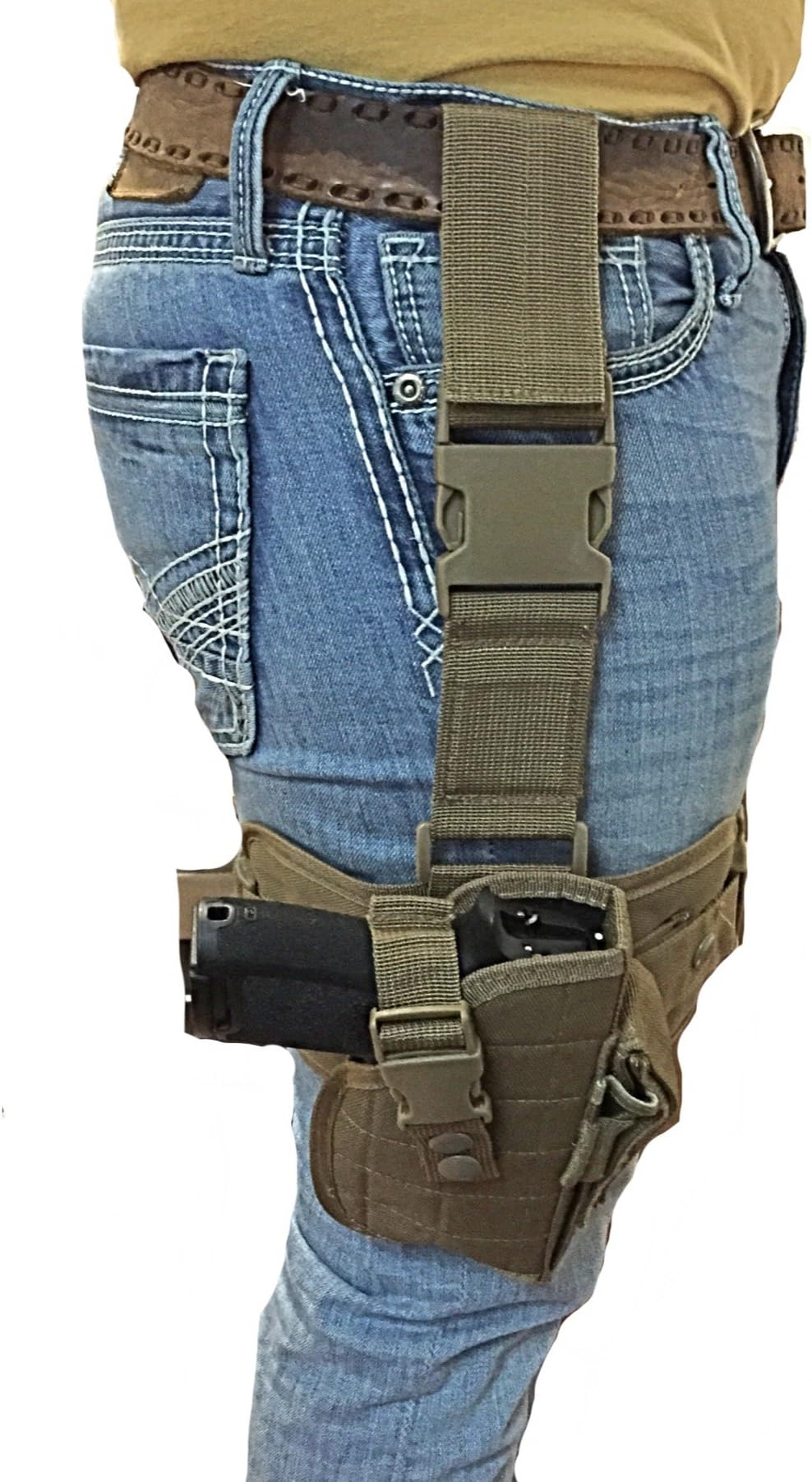 Coyote Tan Tactical Leg Holster for Glock 9mm 17,19,20,21,22,23,25,31,32,33,38