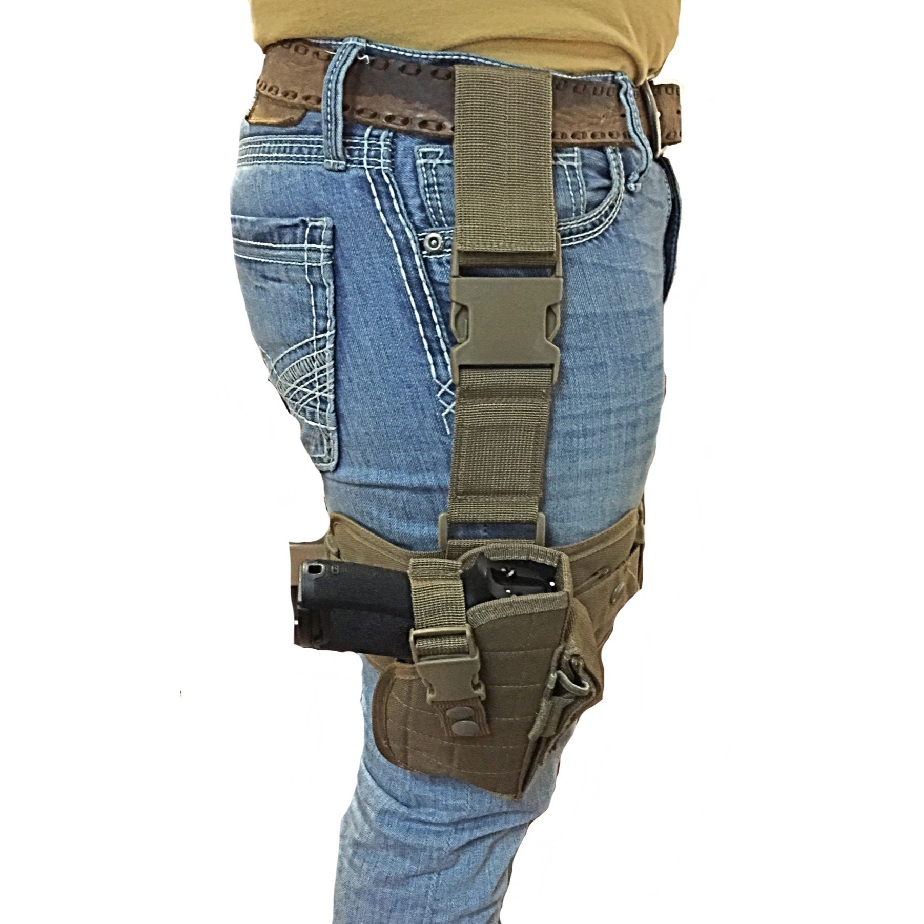 Coyote Tan Tactical Leg Holster for Glock 9mm 17,19,20,21,22,23,25,31,32,33,38
