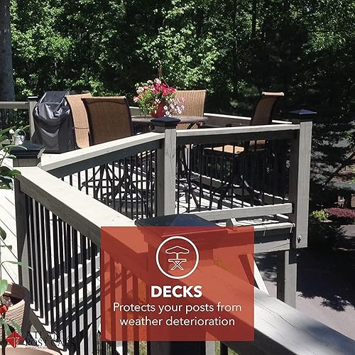 Miniatura 5 de Tapa de poste de 4 x 4 (3.5 pulgadas) (caja de 12) | Tapa de poste superior plana blanca para cercas, cubiertas y buzones de correo al aire libre