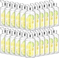 Vista 8 de Zubebe Botellas de agua transparentes reutilizables a granel con tapas de acero inoxidable a prueba de fugas, botellas deportivas de acrílico