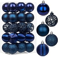 Vista 10 de 30 piezas de adornos de bola de árbol de Navidad irrompibles negros para decoración navideña