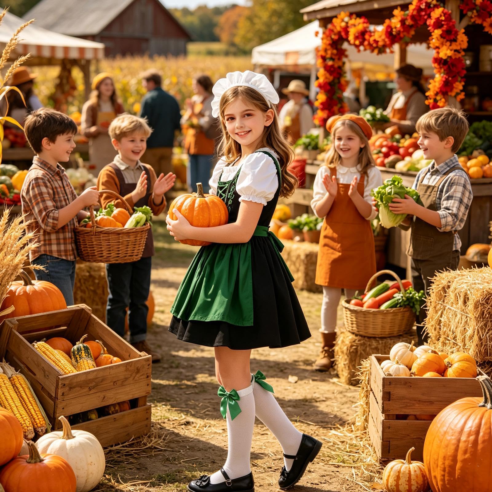 Oktoberfest Abiti lunghi con grembiule per l'Oktoberfest tedesco
