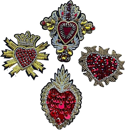 Parche de corazón, apliques de cuentas, apliques de diamantes de imitación para vestidos, bolsos, chaquetas, jeans, apliques para disfraces de