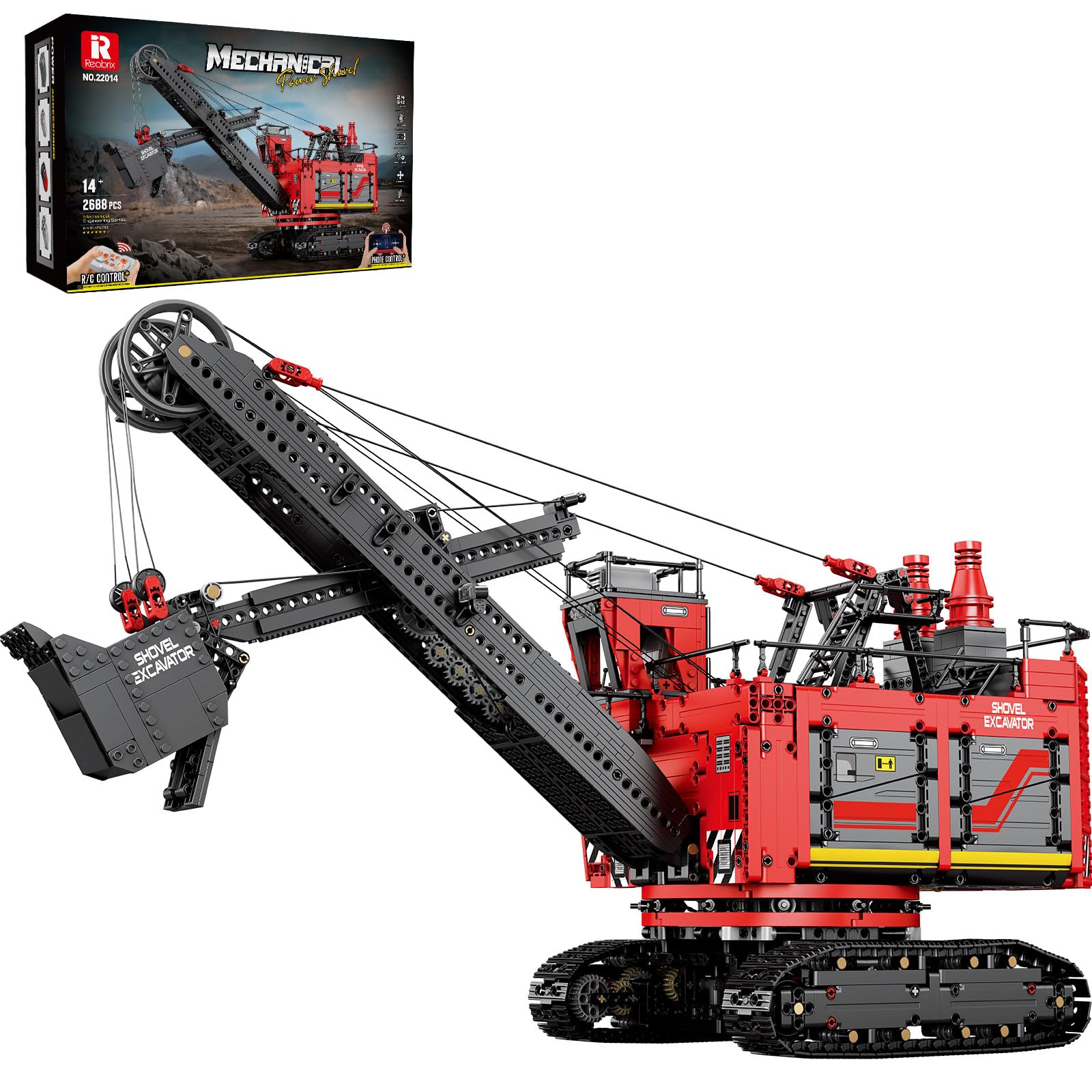 Amazon.com: Reobrix RC Excavator Building Blocks Set 22014, Power