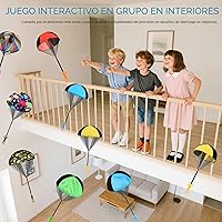 Vista 7 de Juguete de paracaídas para niños, juguetes al aire libre, paracaídas voladoras, juguetes interiores y exteriores para niños o 3, 4, 5, 6, 7, 8, 9