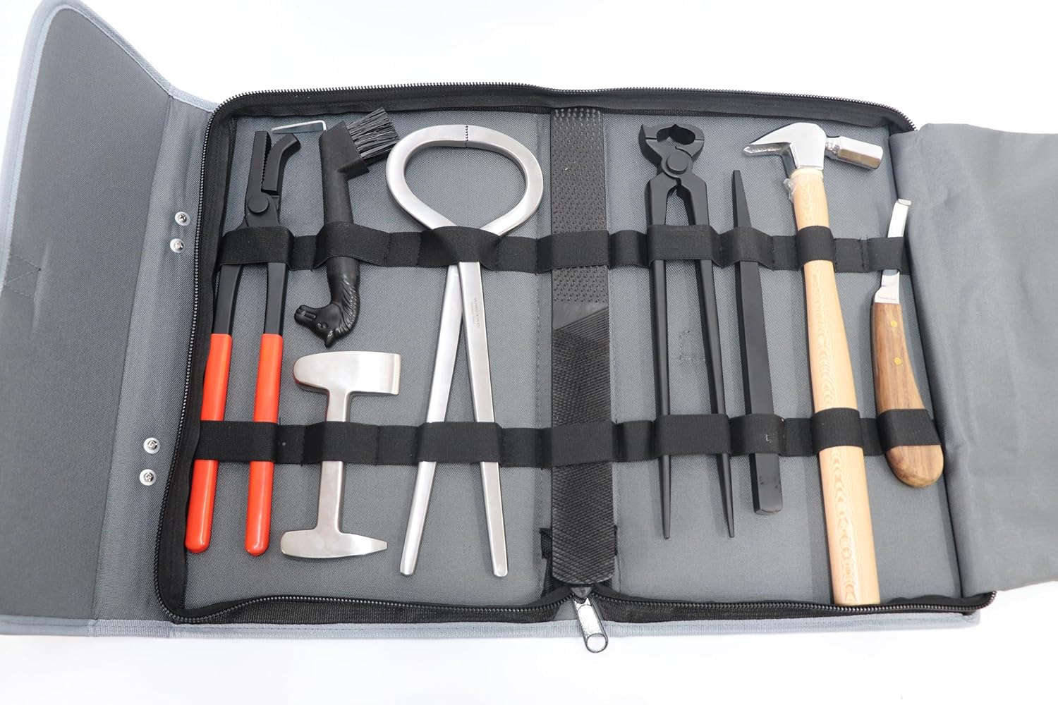 9-pcs Professional Farrier Tools Steel with Black Pouch