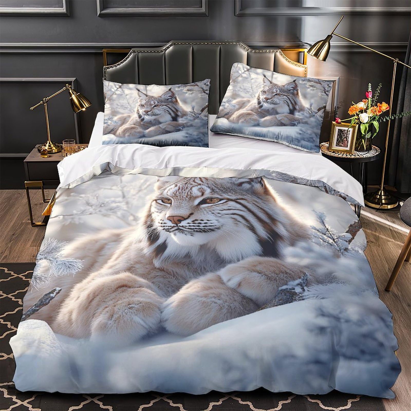 Parure de lit guépard enneigé pour créer un cocon chaleureux dans une chambre d'adolescent