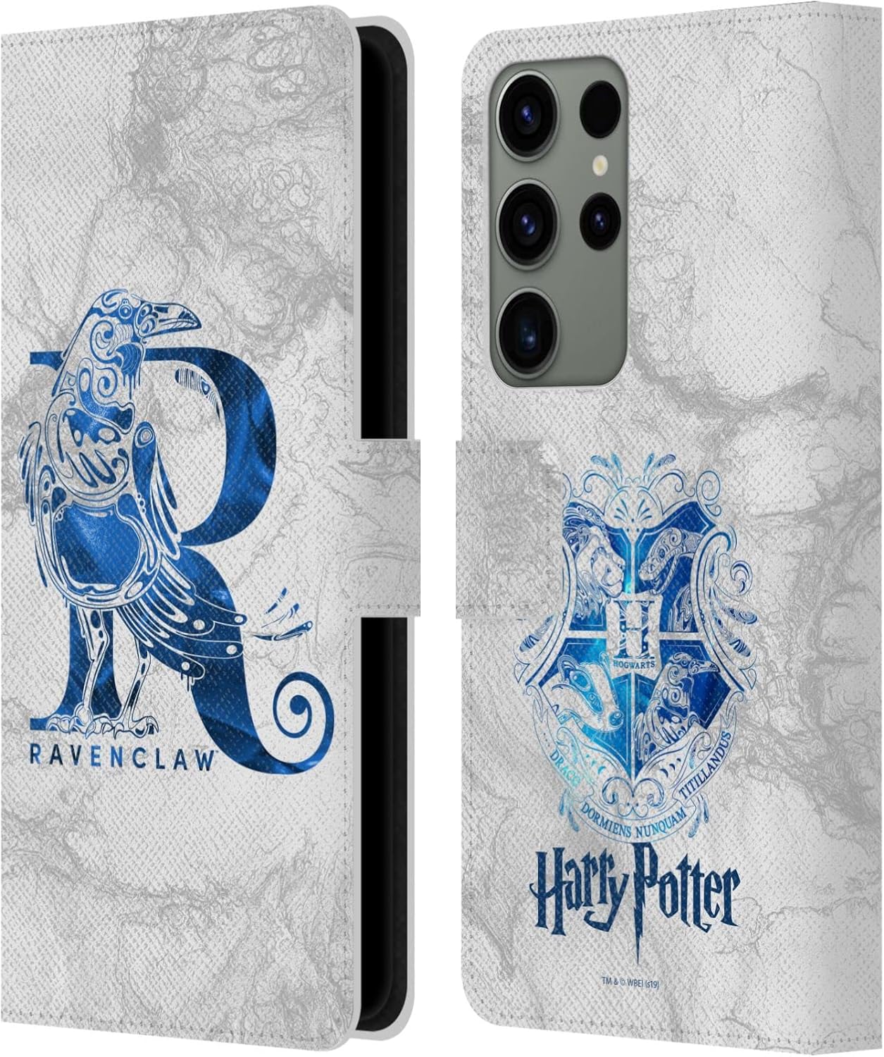Head Case Designs Officially Licensed Harry Potter Ravenclaw Aguamenti Deathly Hallows IX Leather Wallet Case Compatible with Samsung Galaxy S23 Ultra 5G