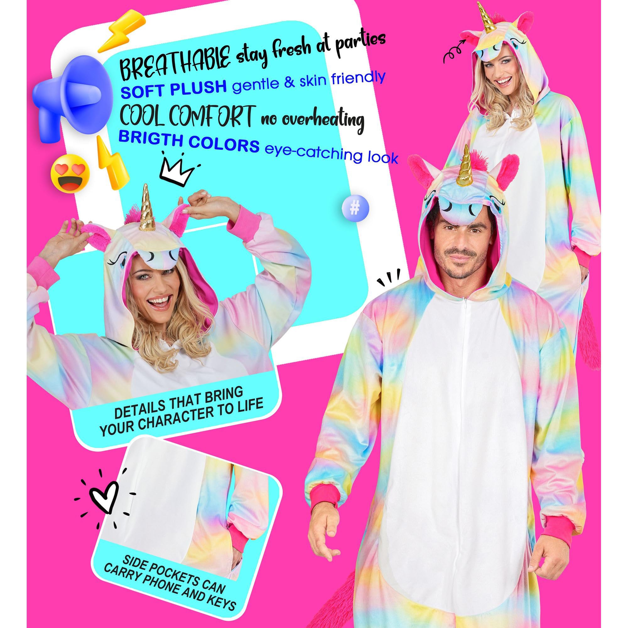 Tierkostüm "Cookie Monster" für Erwachsene | Overall Hellblau | Weicher Plüsch-Jumpsuit mit Kapuze für Damen und Herren, Karneval Mottoparty