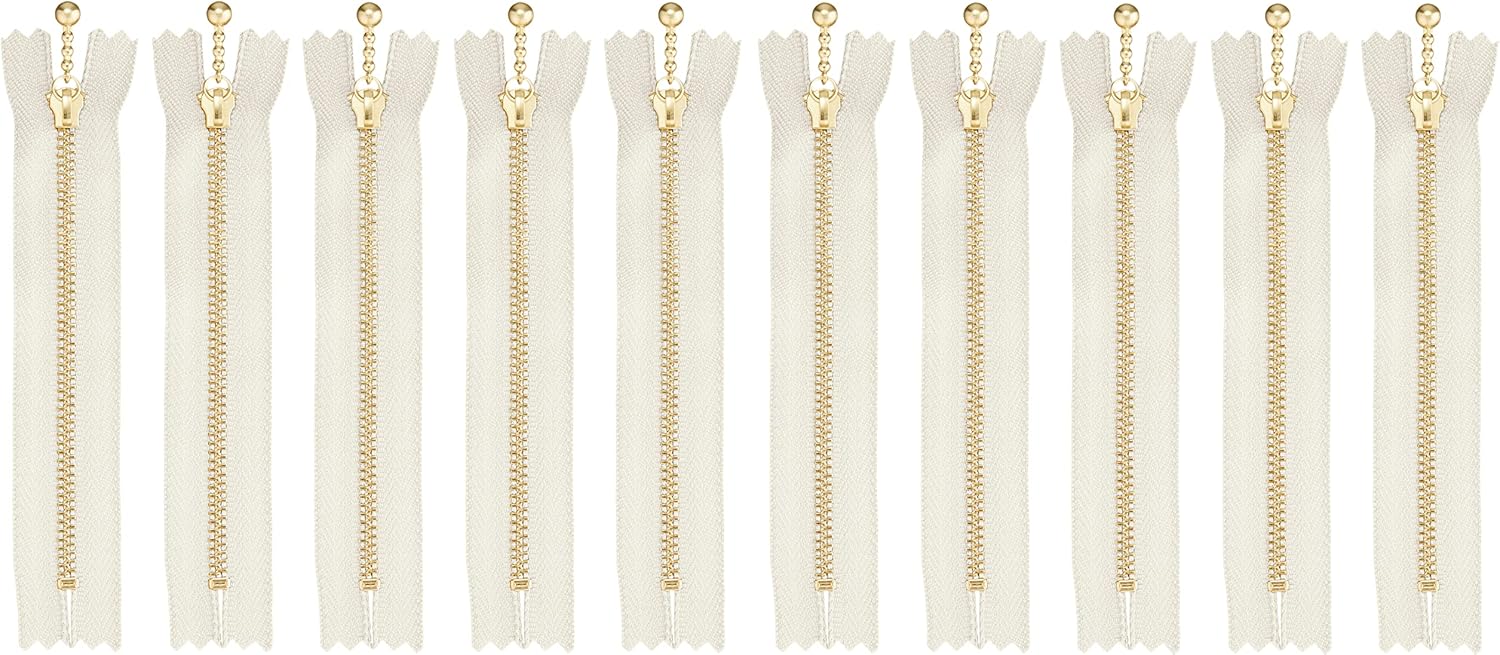 Y.K.K 3MGC-12 Gold Ball Zipper Closure 10 Pieces Length 12cm #571 Light Beige