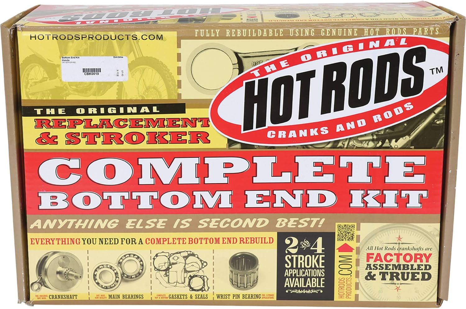 Hot Rods Bottom End Kit CBK0019 Compatible with/Replacement for Honda CR 125 R 2001-2002