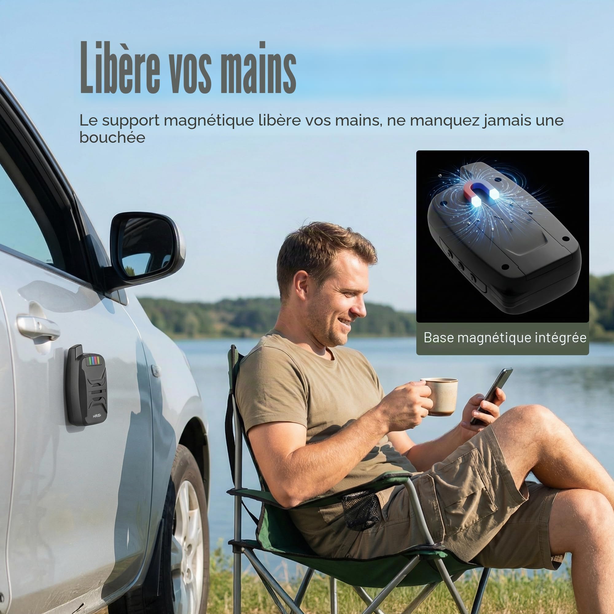 Hirisi Tackle Kit Alarme de Touche étanche sans Fil pour pêche à la Carpe avec Barre d'oreille 200 m