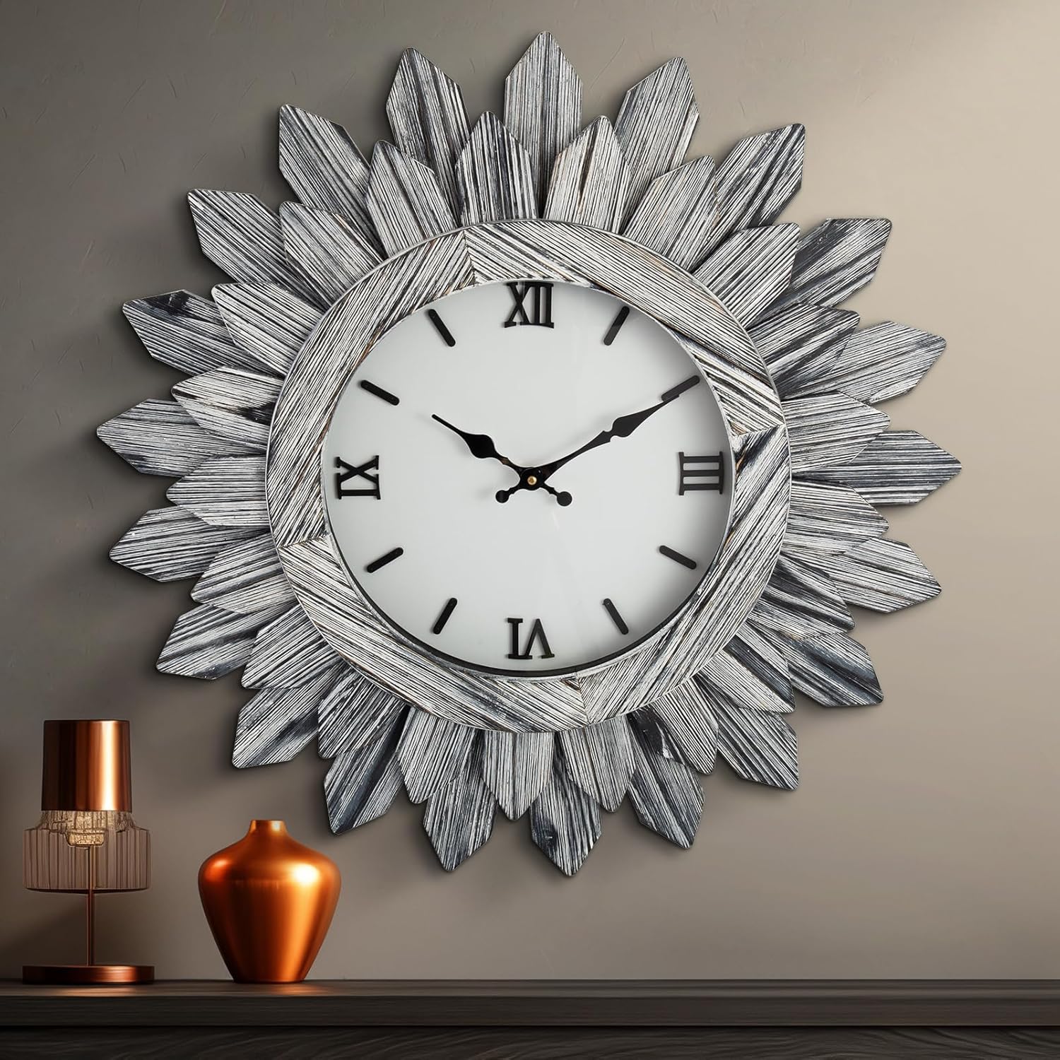 Amazon.com: ZBJZJM 24'' Large Wall Clock for Living Room Deco Boho ...