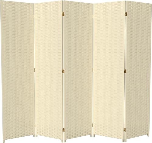 Miniatura 35 de Red Lantern Divisor de habitación de 8 paneles de fibra tejida de 6 pies de alto, color moca oscuro Mocha oscuro,Negro -,Blanco,Crema,Beige