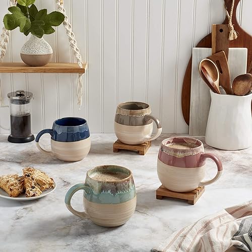 Vista 3 de Tabletops Gallery Tuscan Reactive Glaze - Tazón para servir, cuenco mezclador, taza grande de 26 onzas de gran