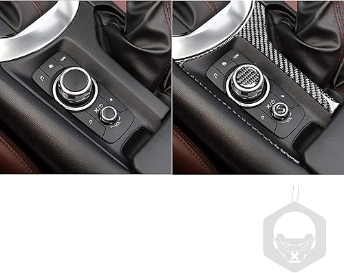 Vista 9 de RRX Cubierta de perilla multimedia central para coche, botón de controlador multimedia, adhesivo para consola central, accesorios interiores