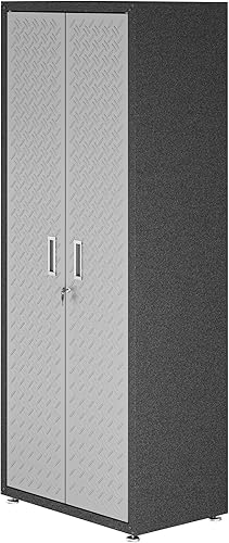 Vista 172 de Manhattan Comfort Fortress - Armario flotante de metal texturizado de 30 pulgadas con estantes ajustables, juego de 1, color blanco