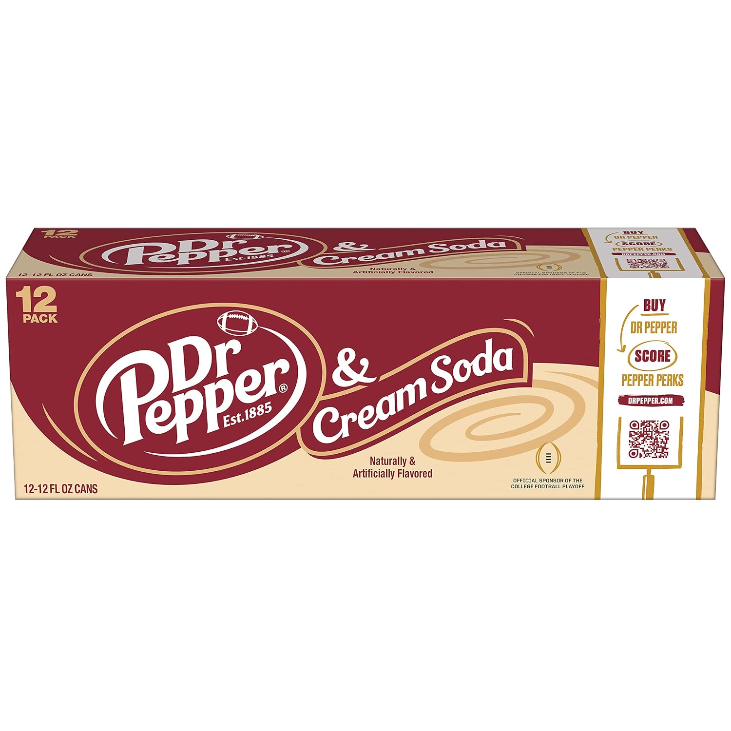 Dr Pepper & Cream Soda, 12 fl oz cans, 12 pack