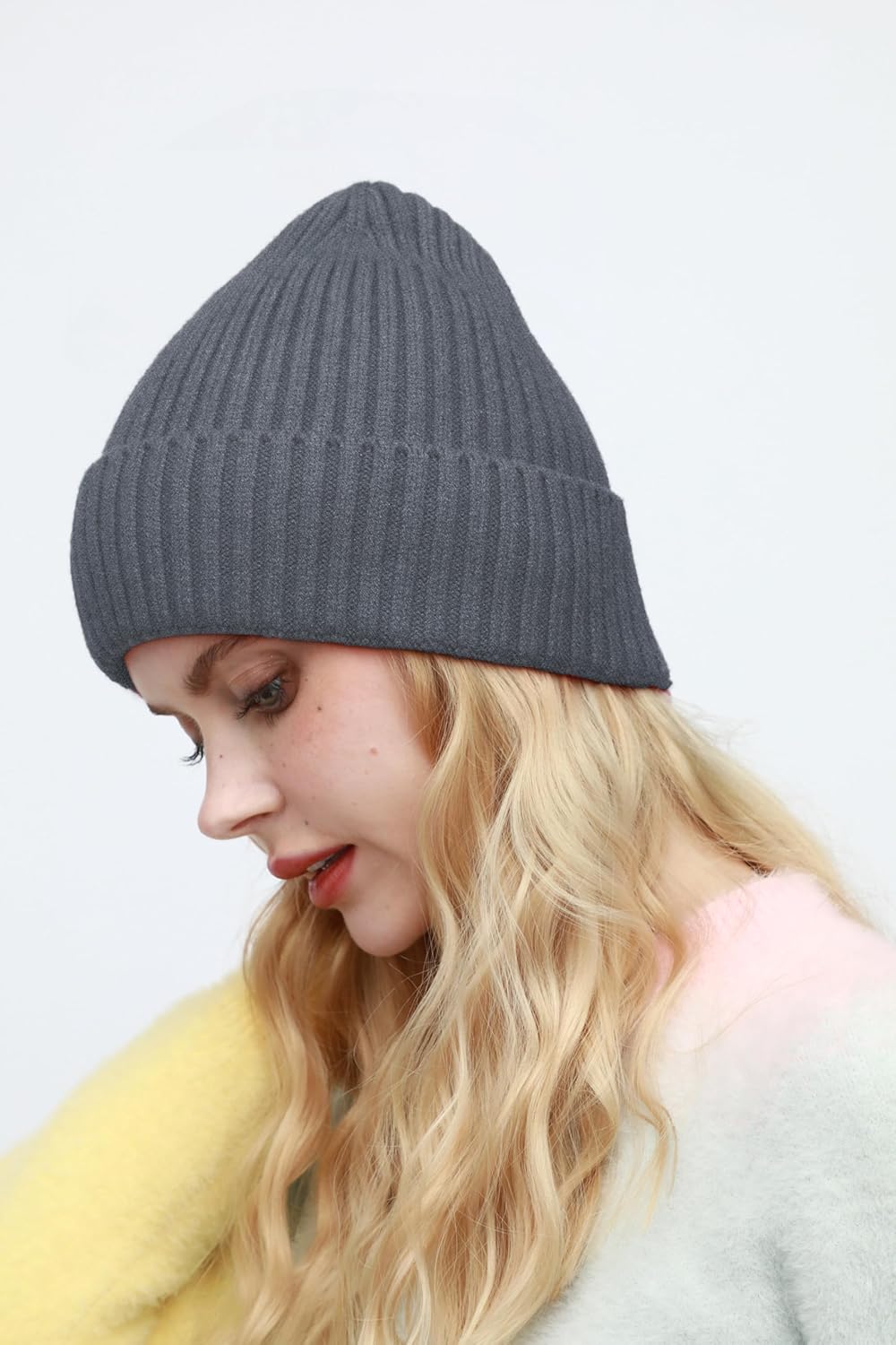 Satin Lined Beanie for Women Men, Womens Silk Lined Beanies, Wool Knit Cuffed Warm Winter Hats Skull Cap - Image 3