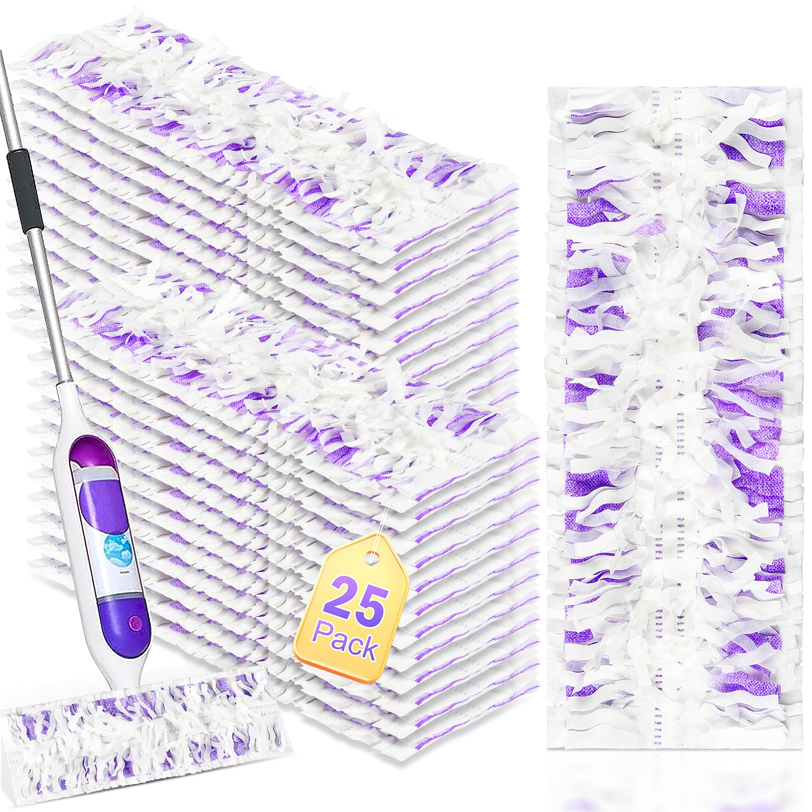 25 Pack Disposable Mop Pads for PowerMop™ Multi-Surface Floor Mop, Mopping Pad Refills for Floor Cleaning