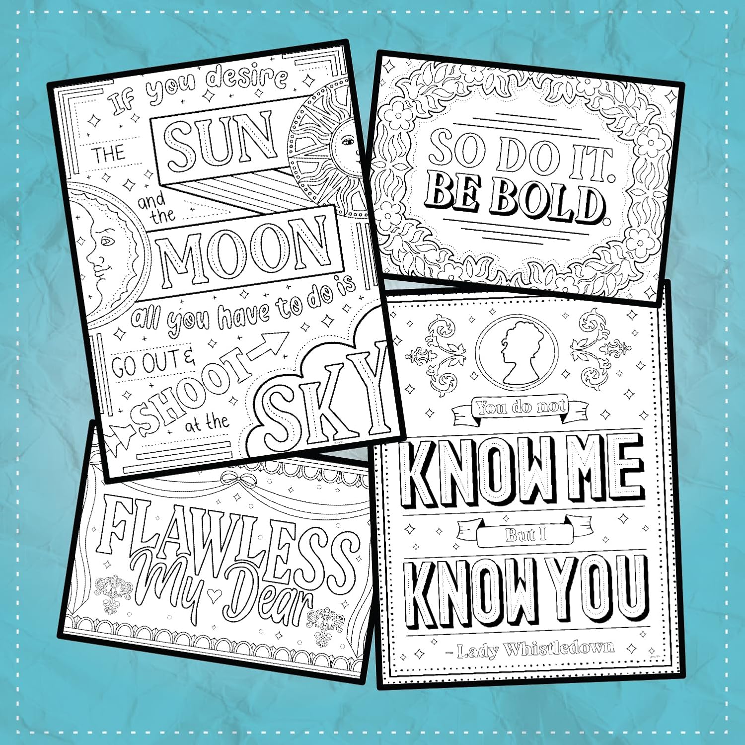 Coloring Broadway - Bridgerton Inspired Coloring Pages (Set of 4), Dearest Readers Musical Theater Merchandise, Printed on Matte Card Stock (8 1/2” x 11”), Ideal Gift for a Broadway Theater Lover - Image 2