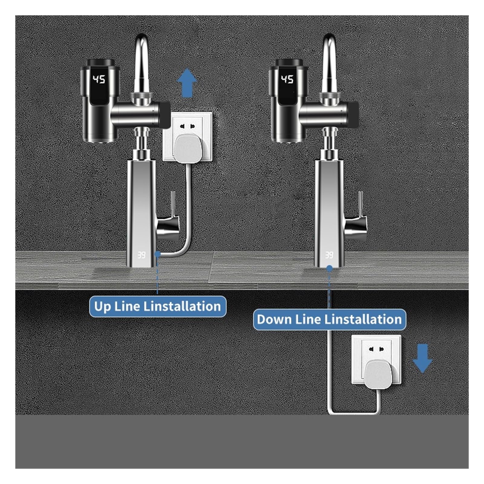 Fudeer, Conector de Grifo Calentamiento Agua eléctrico, Adaptador Caliente instantáneo, instalación Gratuita, Calentador sin Tanque