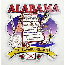 Alabama State Elements Map Fridge Collectible Souvenir Magnet JKS