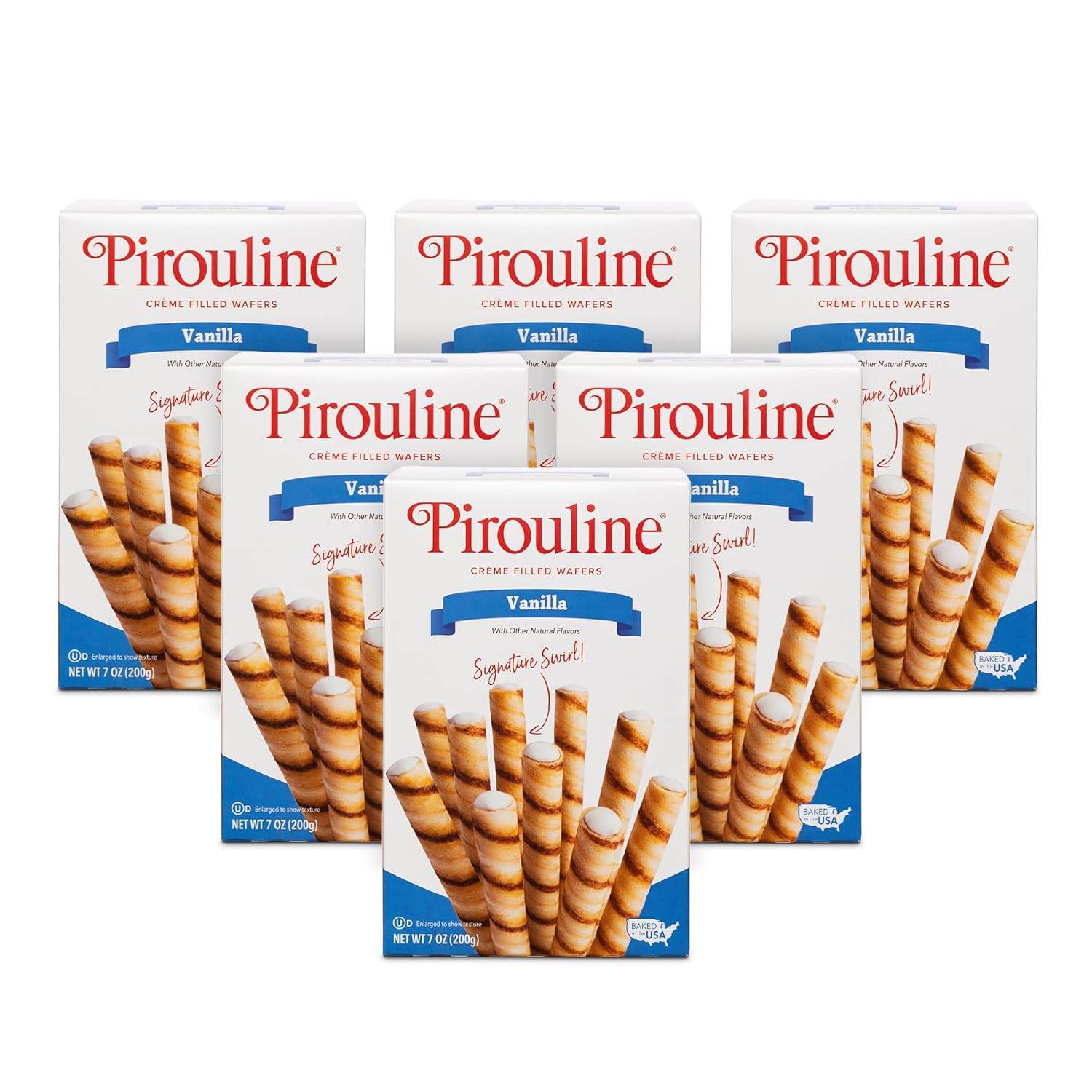 Pirouline Rolled Wafers – Vanilla – Rolled Wafer Sticks, Crème Filled Wafers, Rolled Cookies for Coffee, Tea, Ice Cream, Snacks, Parties, Gifts, and More – 7 oz carton 6pk