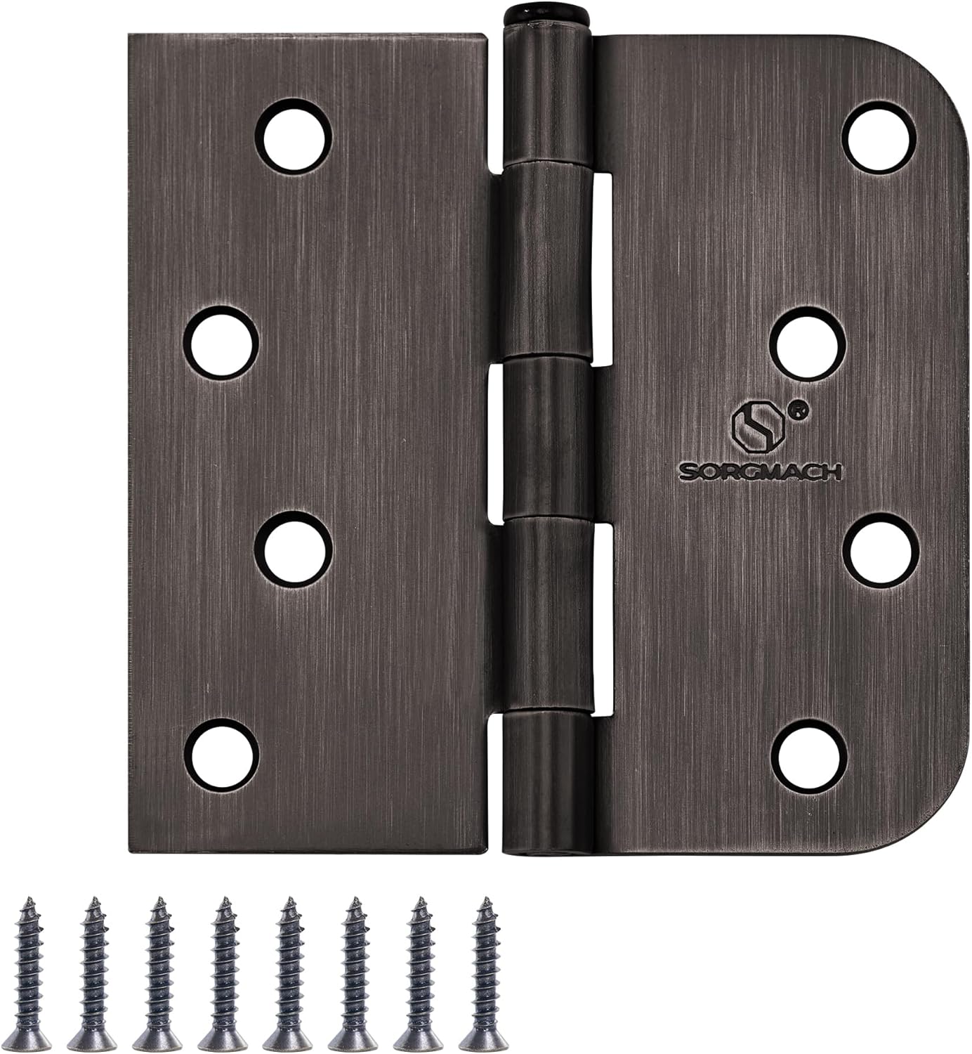 Door Hinge 4 Inch Interior Door Hinges Oil Rubbed Bronze Black 4 Inch Interior Hinges Flat Iron Hinge 4"x 4" Door Hardware 5/8" Radius - 12 Pieces Oil Rubbed Bronze 4in-5/8square