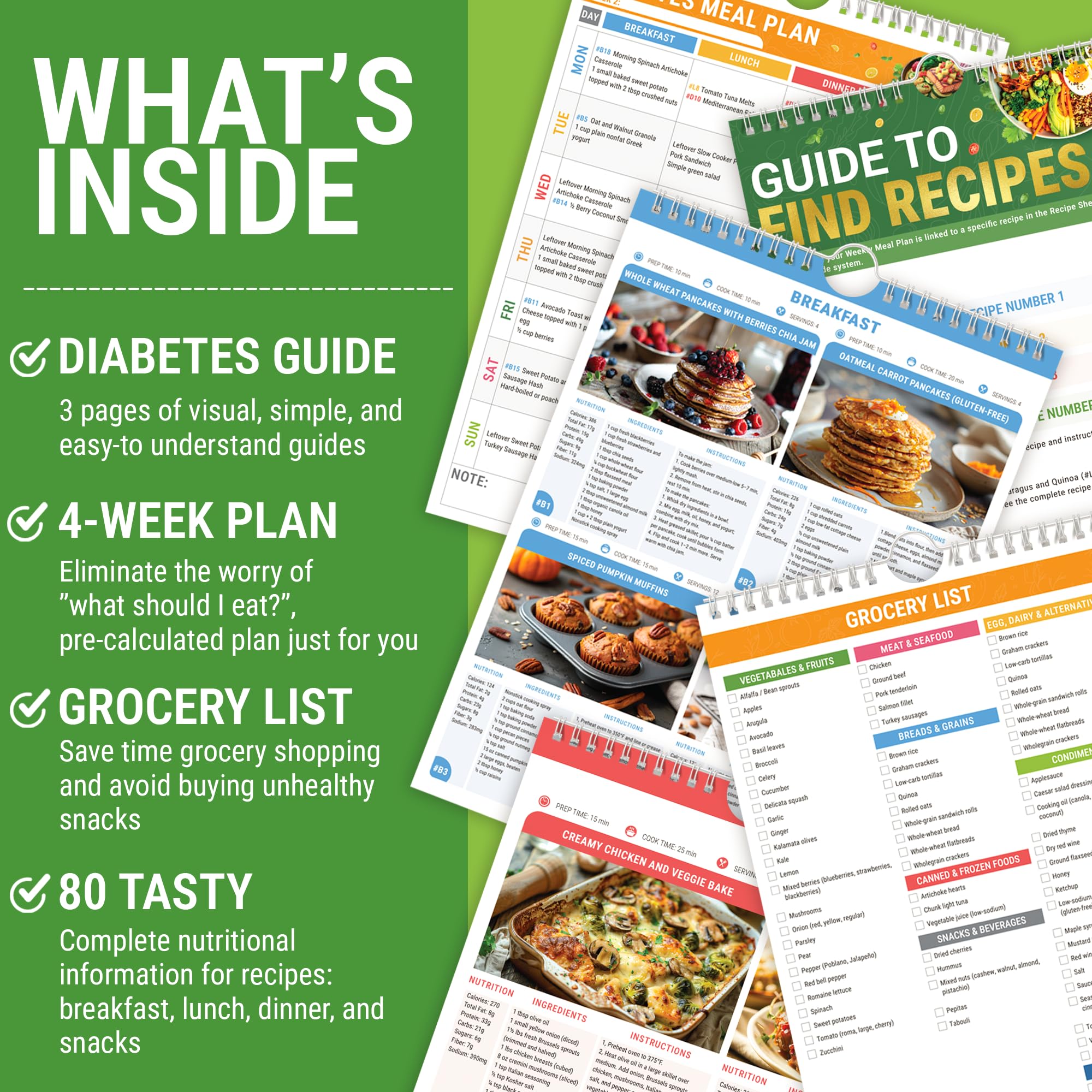 HAMIEW Diabetic Cookbook for Beginners, 80 Recipes & 4-Week Meal Plan — Amazon image 3