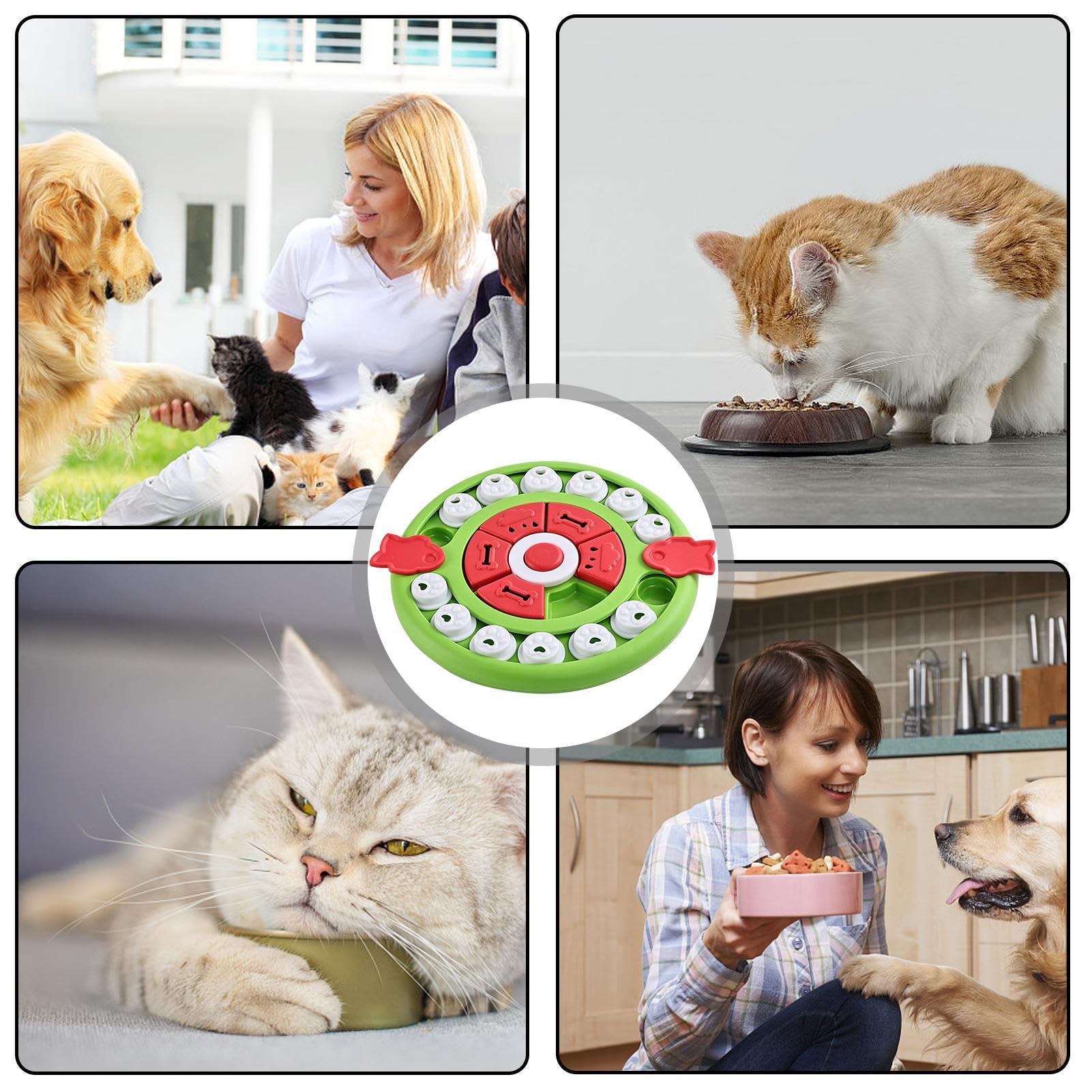 Distributeur De Friandises Pour Chat - Jouet Puzzle En Silicone - Stimule Instinct De Chasse, Ralentit Alimentation - 8