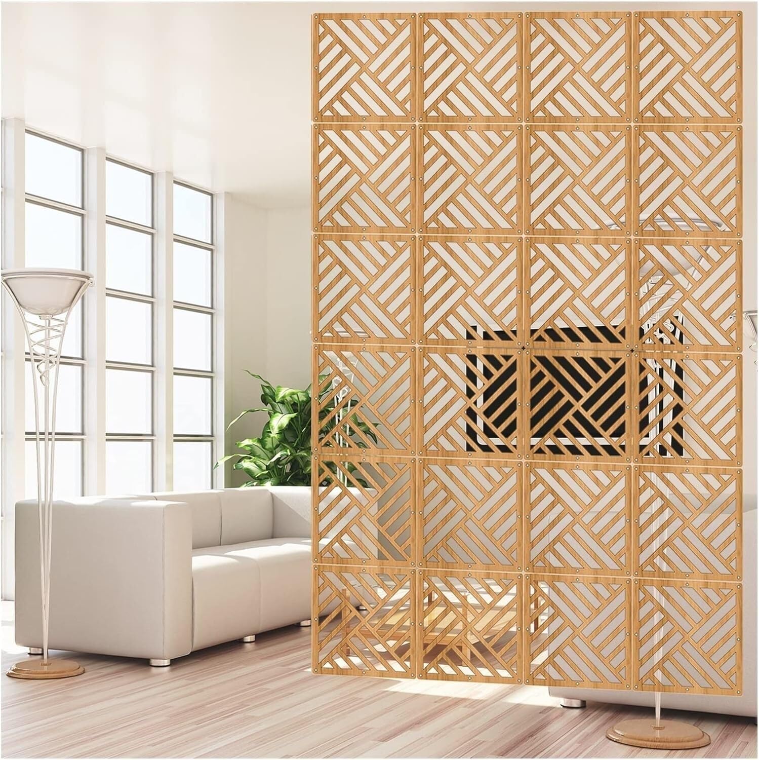 Panneaux de séparation suspendus cloisons décoratives bois 25pcs