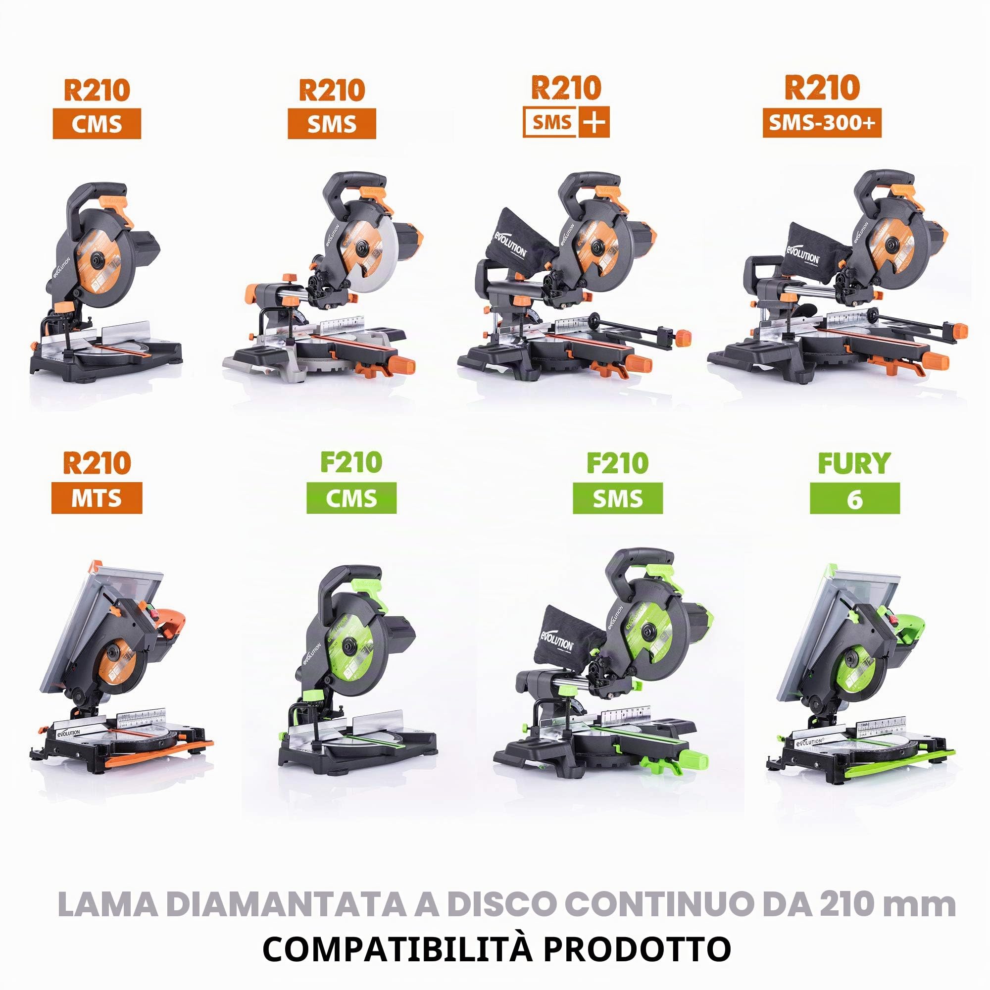 Evolution Power Tools - Lama Diamantata, 210 mm