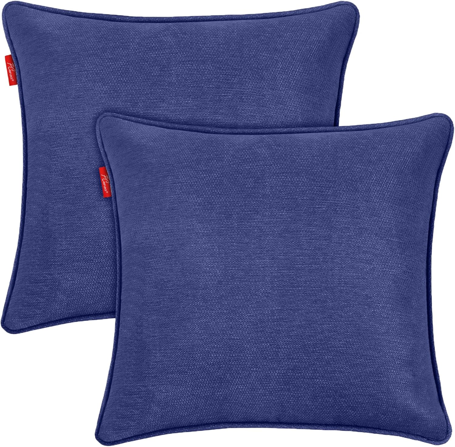 Pcinfuns Outdoor/Indoor Throw Pillows,Decorative Water Repellent Pillows with Inserts,Square Pillows for Home Patio Coach Sofa Use,Deep Blue,18×18 Inch,Pack of 2 18 x 18 Inch (With Inserts) Deep Blue