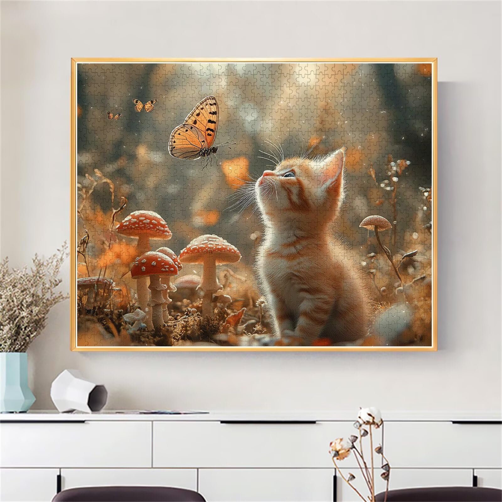 Puzzle Erwachsene 2000 Teile Katze Schmetterling Educa Jigsaw für Kinder ab 8 Jahren Mädchen Jungen, Erwachsene Impossible Klassische Puzzles Schwer, Anspruchsvoll Spielspaß, Geschenke 70x99cm t-686