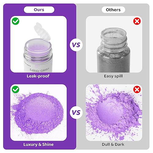 Miniatura 4 de Purpurina comestible, polvo comestible para bebidas, chispas comestibles para cupcakes, galletas, azúcar de caramelo, paletas, colorante de grado