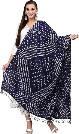 TRENDMALLS Women's Bandhani Pattern Chinon Silk Dupatta