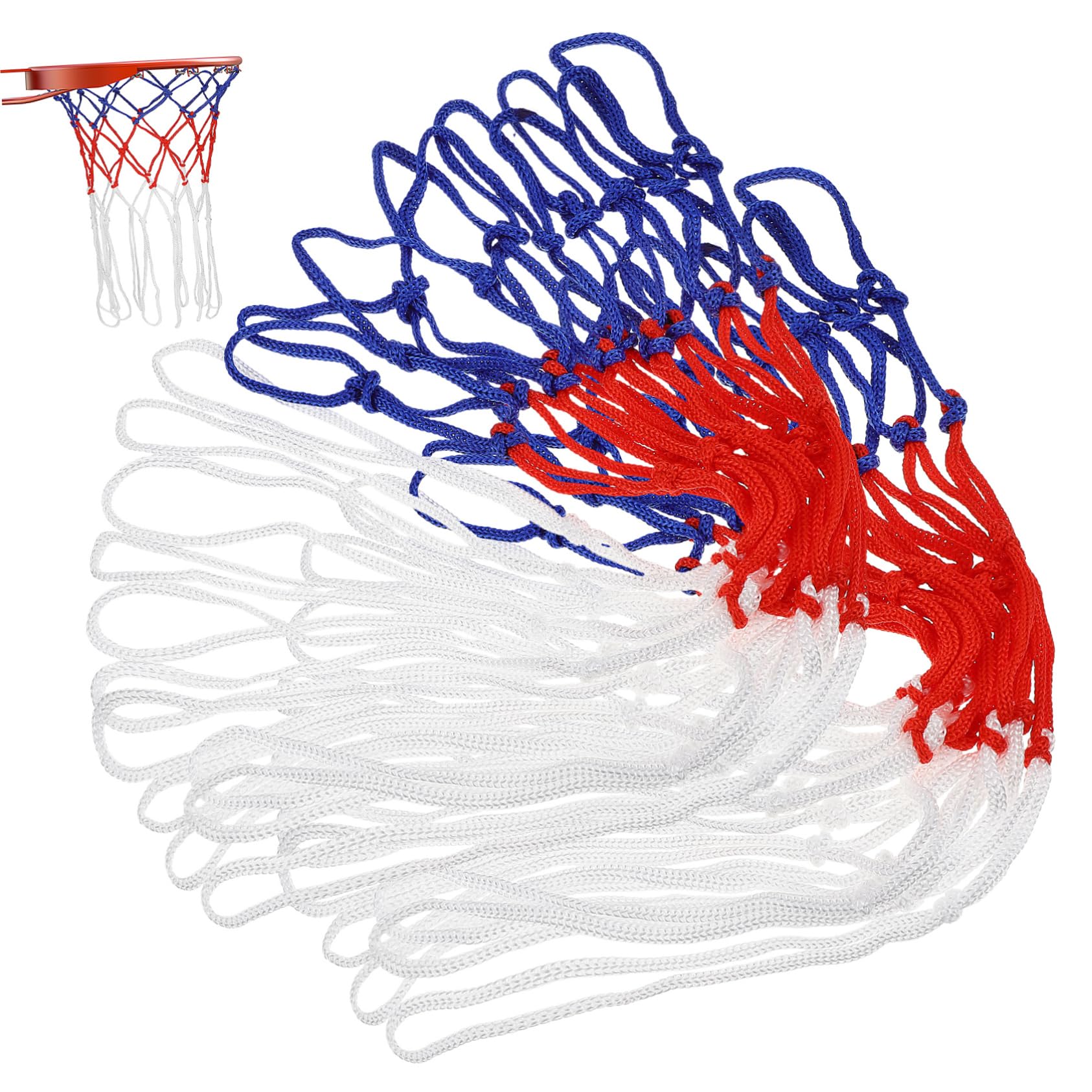 Totority Basketball Accessories 2pcs Nets Outdoor/Indoor Thick Nylon Easy Replacement Basketball Hoop Net Kit