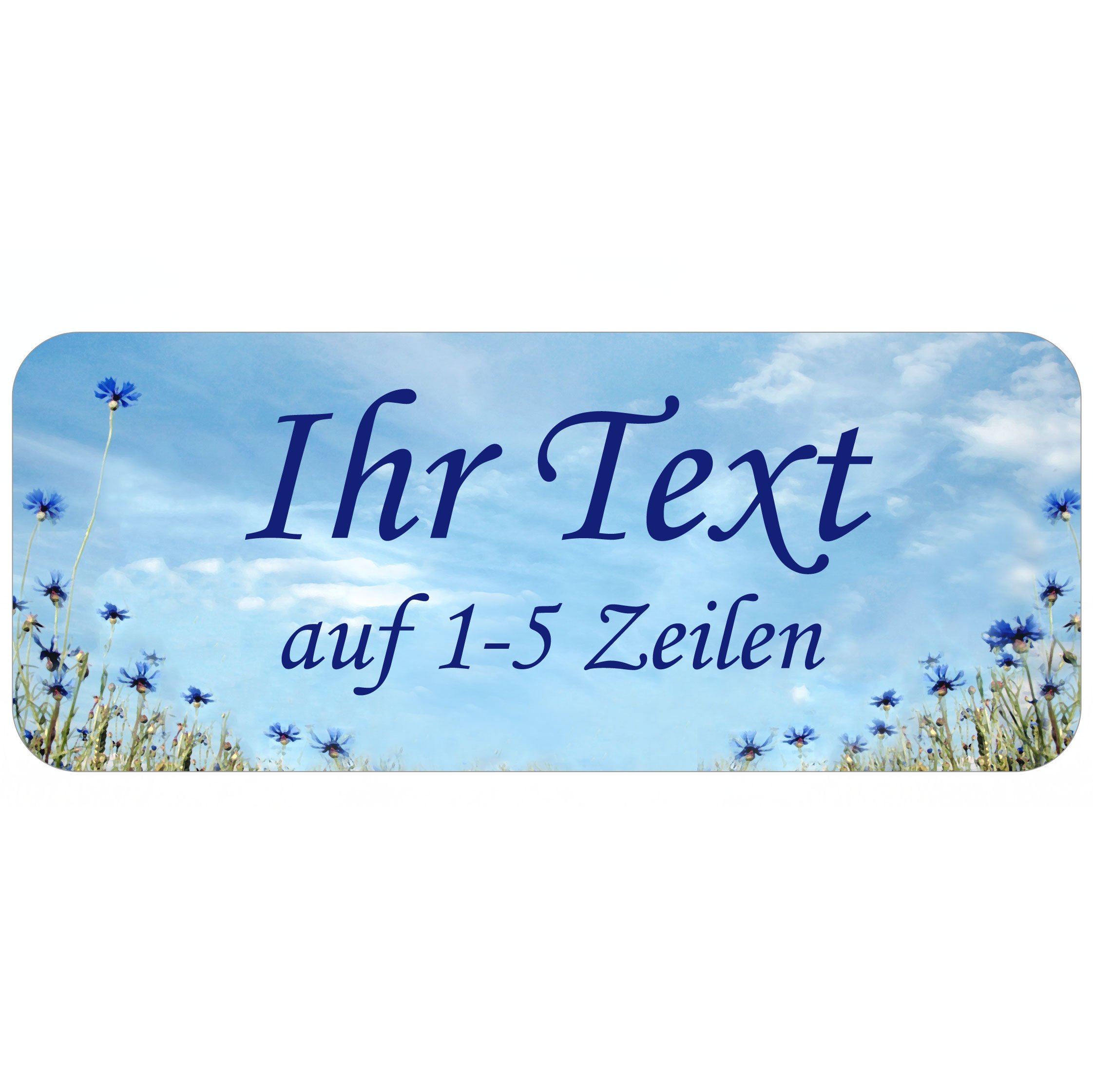 Adress-Etiketten - Adress-Aufkleber 'Kornblumen' mit Ihrem Wunschtext, 160 Stück, ca. 56 x 23 mm, für 1 bis 5 Zeilen Text