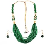 JewarHaat Indian Bollywood Necklace Multi Strand Beaded Ad Cz Pearl Polki Multi Stones Set with Drop Earrings Fashion Jewelry For Women