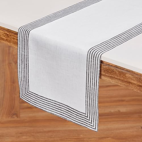 Miniatura 2 de Solino Home Lucca - Camino de mesa de lino de 14 x 72 pulgadas, 100% lino puro, rústico, natural, lavable a máquina, para verano, boda, comedor,