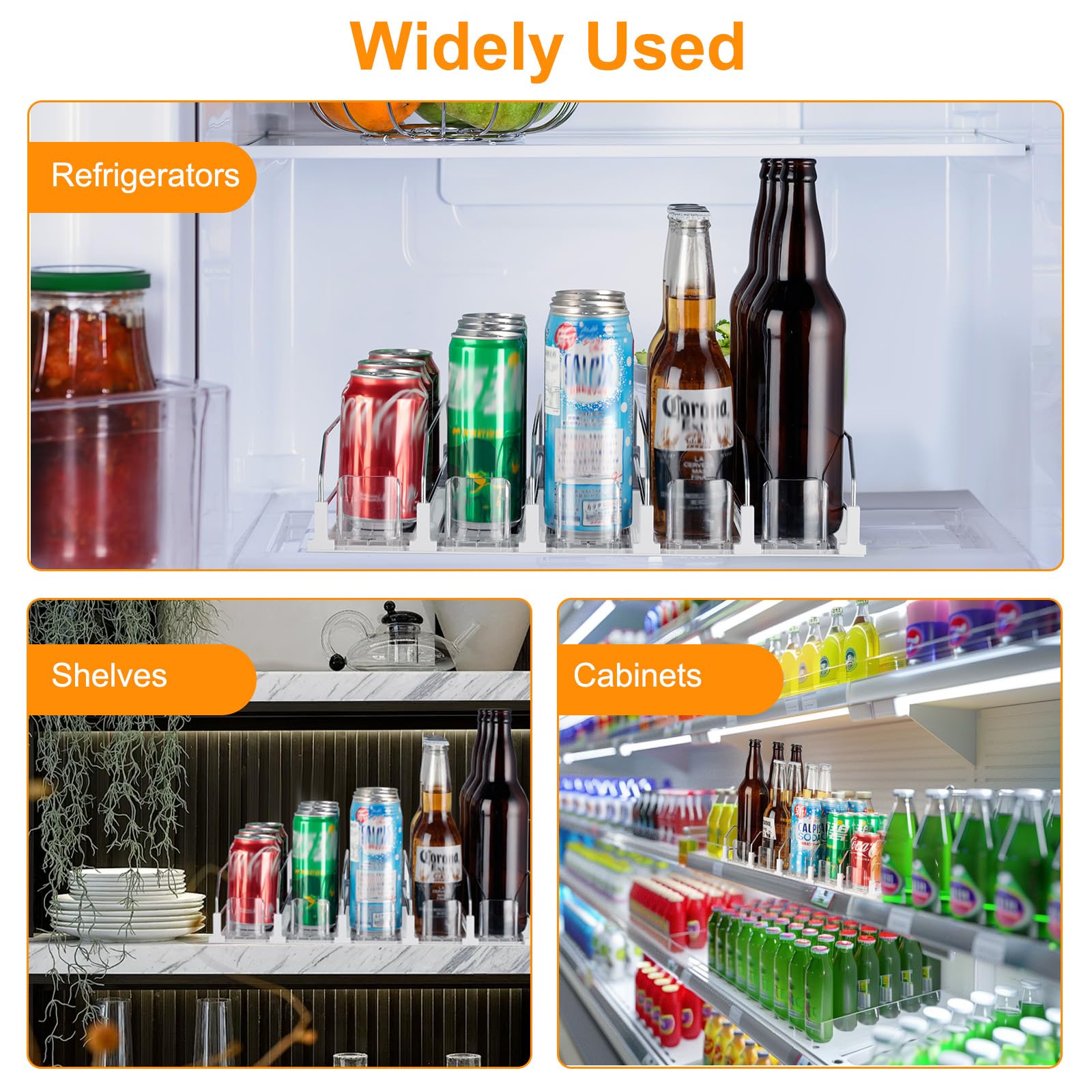 VINATO Organizador Nevera Dispensador de Latas para Frigorifico Organizador Latas Nevera Dispensador Cerveza 5 Filas Automático Ajustable