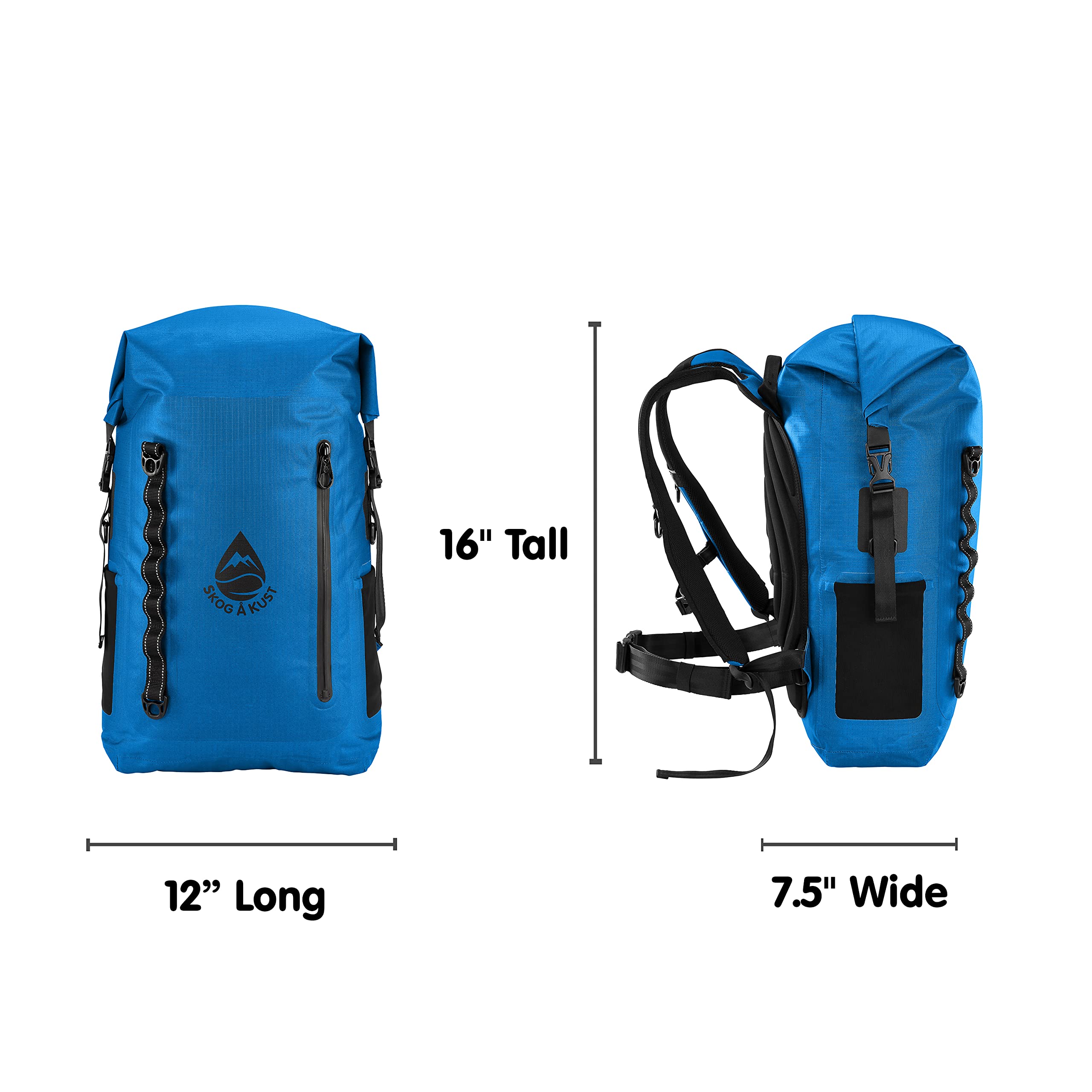 Skog Å Kust BackSåk Pro Wasserdichter schwimmender Rucksack mit luftdichter Außentasche mit Reißverschluss