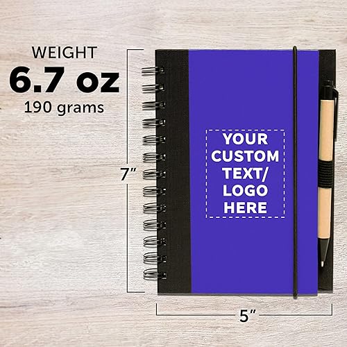 Miniatura 5 de DISCOUNT PROMOS Juego de 100 cuadernos de bloques ecológicos personalizados con bolígrafos, paquete a granel personalizado, perfecto para la -